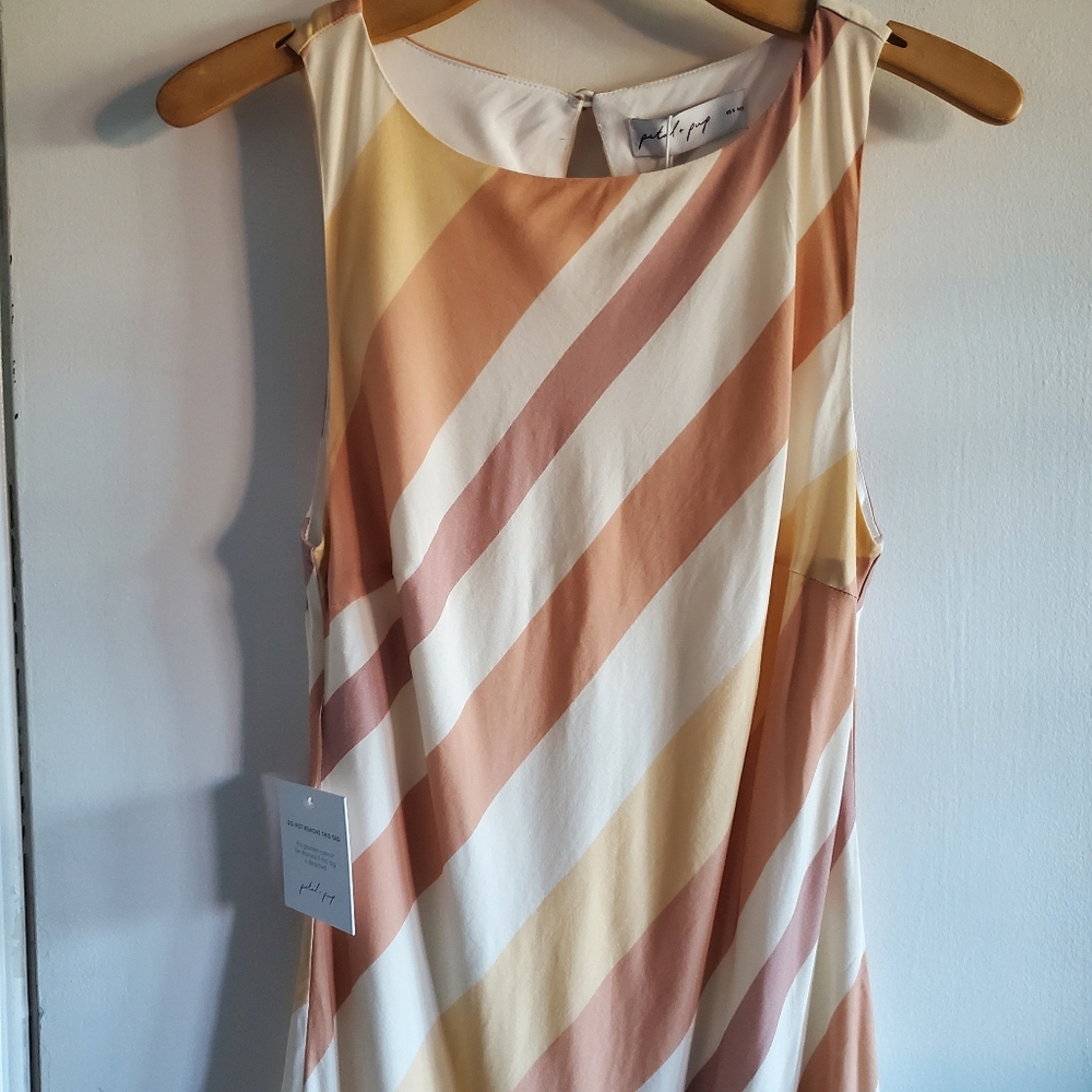 Petal & Pup Flavia Maxi Dress Brown Stripes Size S Brunch Cocktail Vacation - Picture 4 of 16
